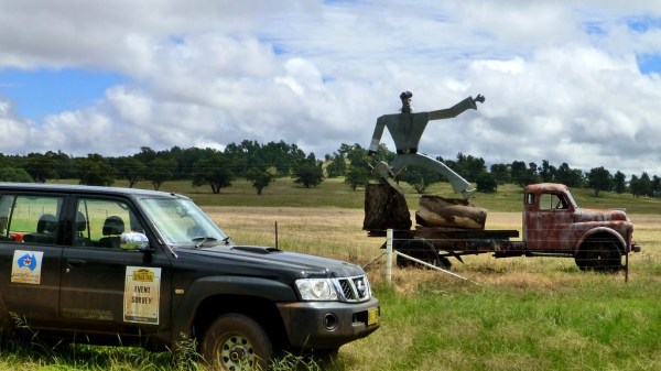 Elvis statue on a truck