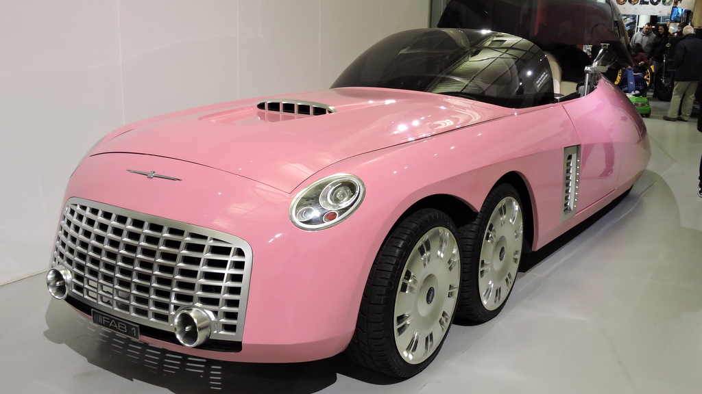 Lady Penelope's car from the Thunderbirds movie at the Heritage Motor Centre, in Gaydon.