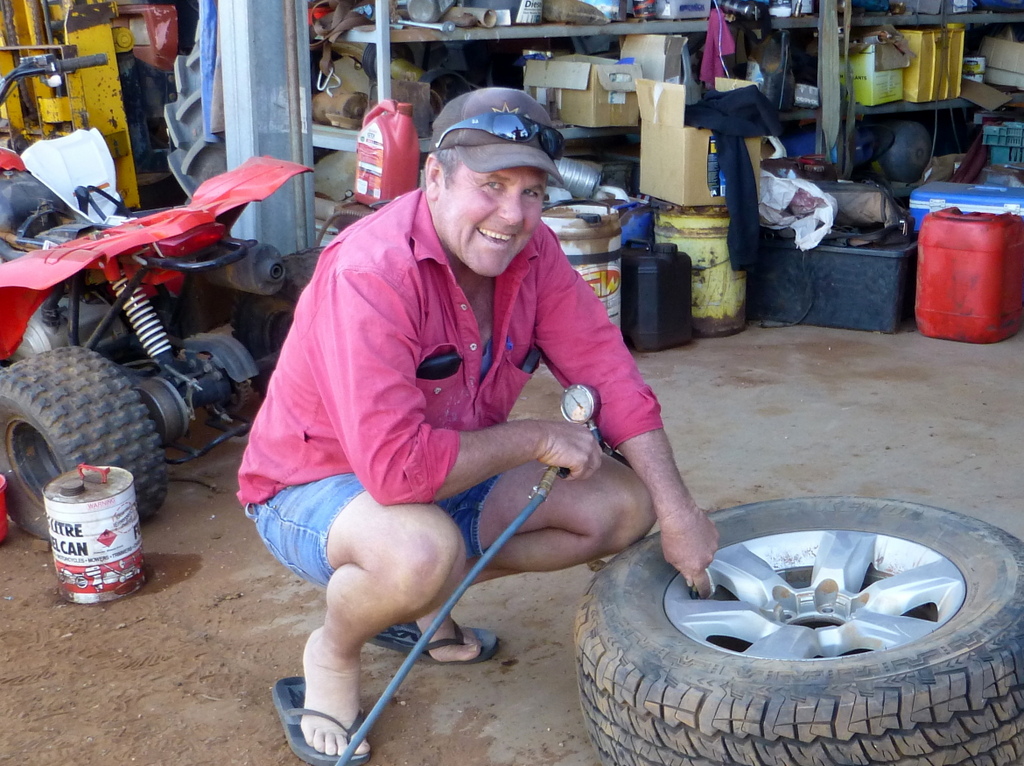 Richie at the Grape Farm helped us with a flat.