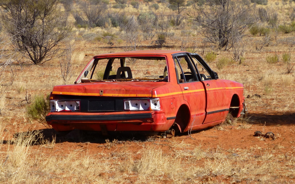Pic of an abandoned Nissan Bluebird.