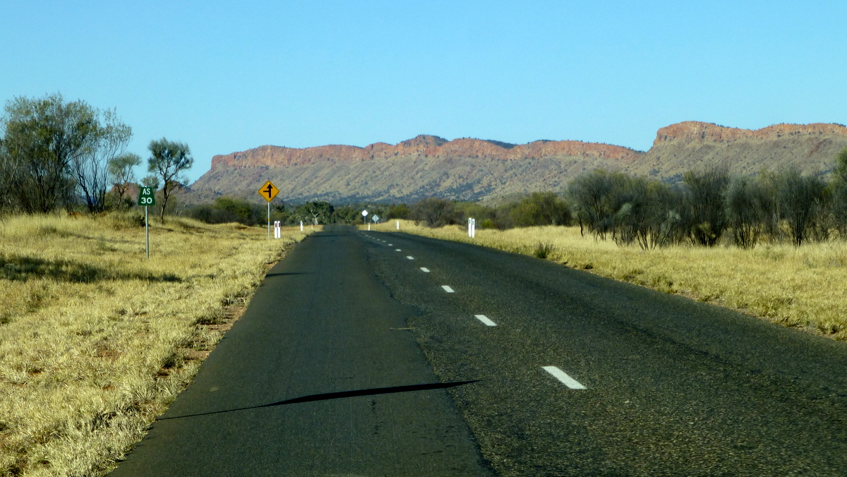Road alongside the MacDonnell Ranges