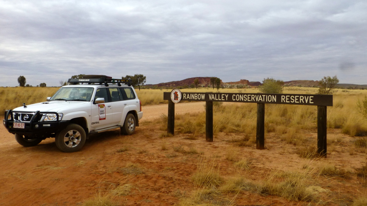 Survey car at Rainbow Valley