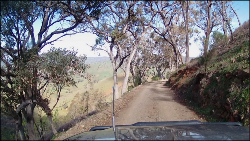 gravel road with big drop on LHJS